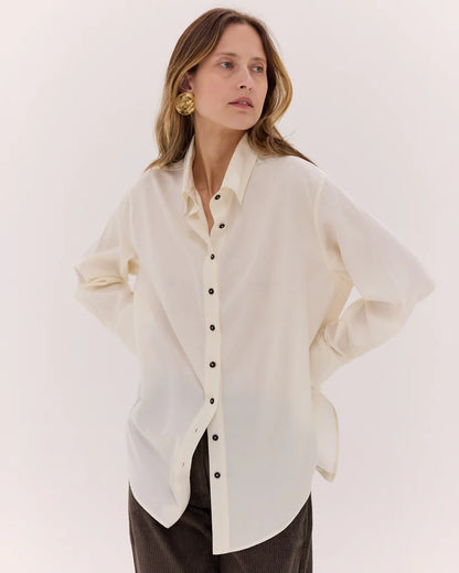 The Split Back Shirt | Vanilla