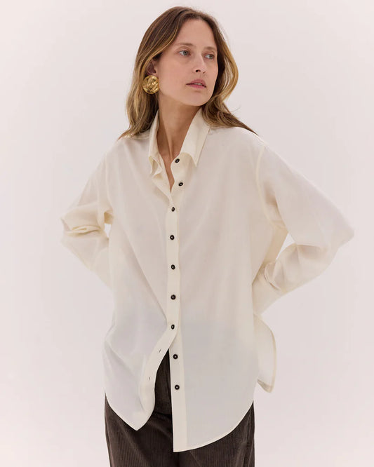 The Split Back Shirt | Vanilla