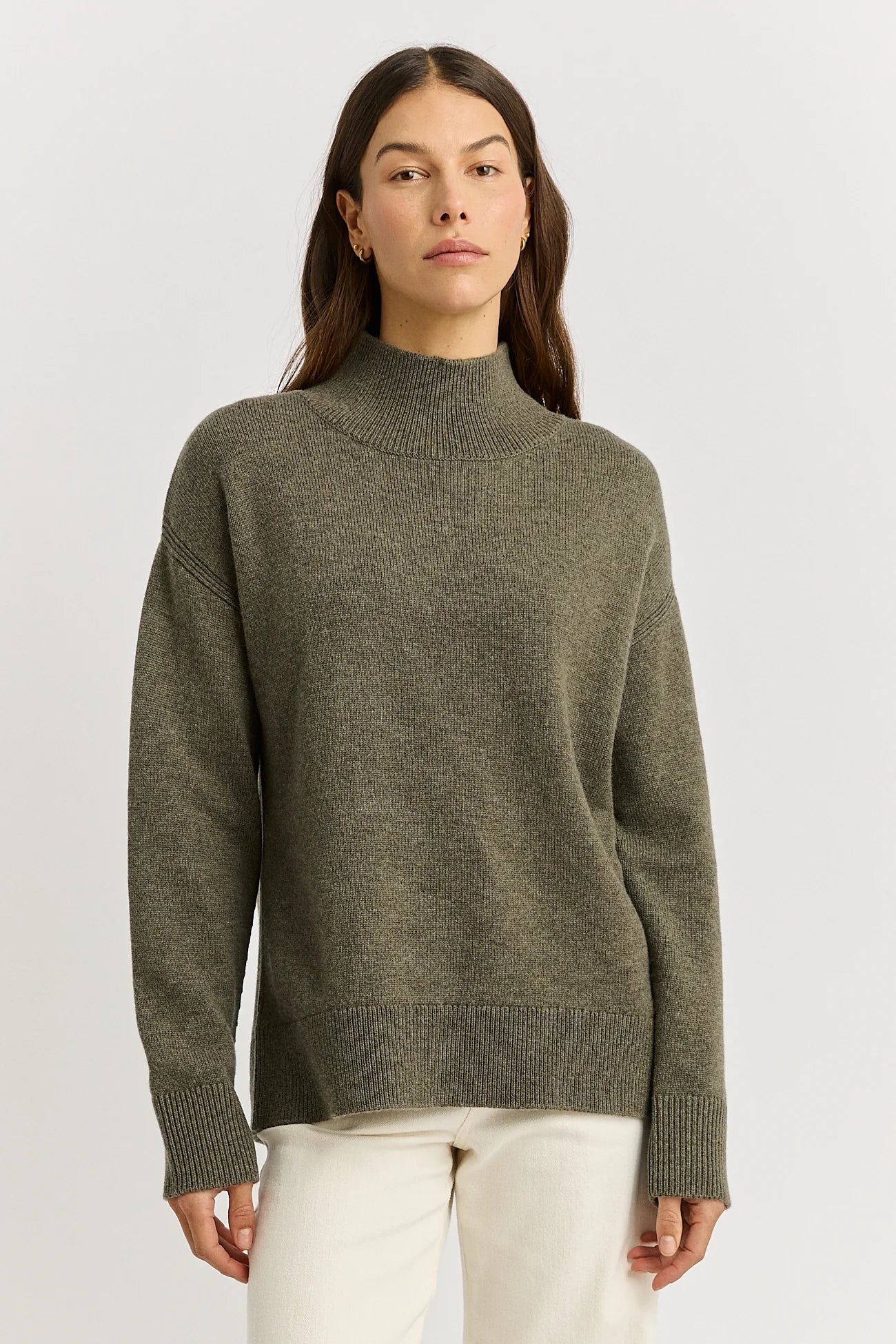The Split Neck Funnel Jumper | Kale