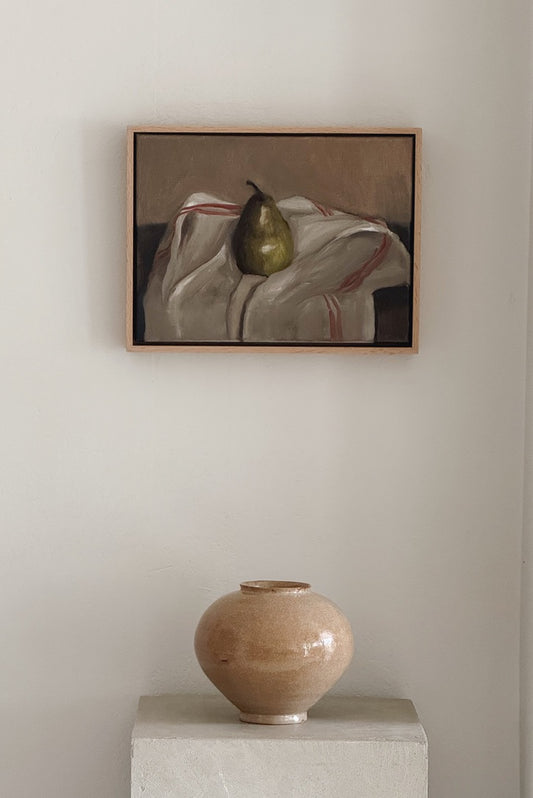 'Poire verte et torchon' | Green Pear & Cloth Artwork