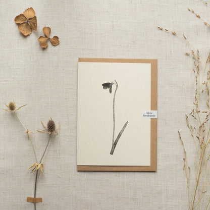 Snowdrop Greeting Card A6 Recycled Card 