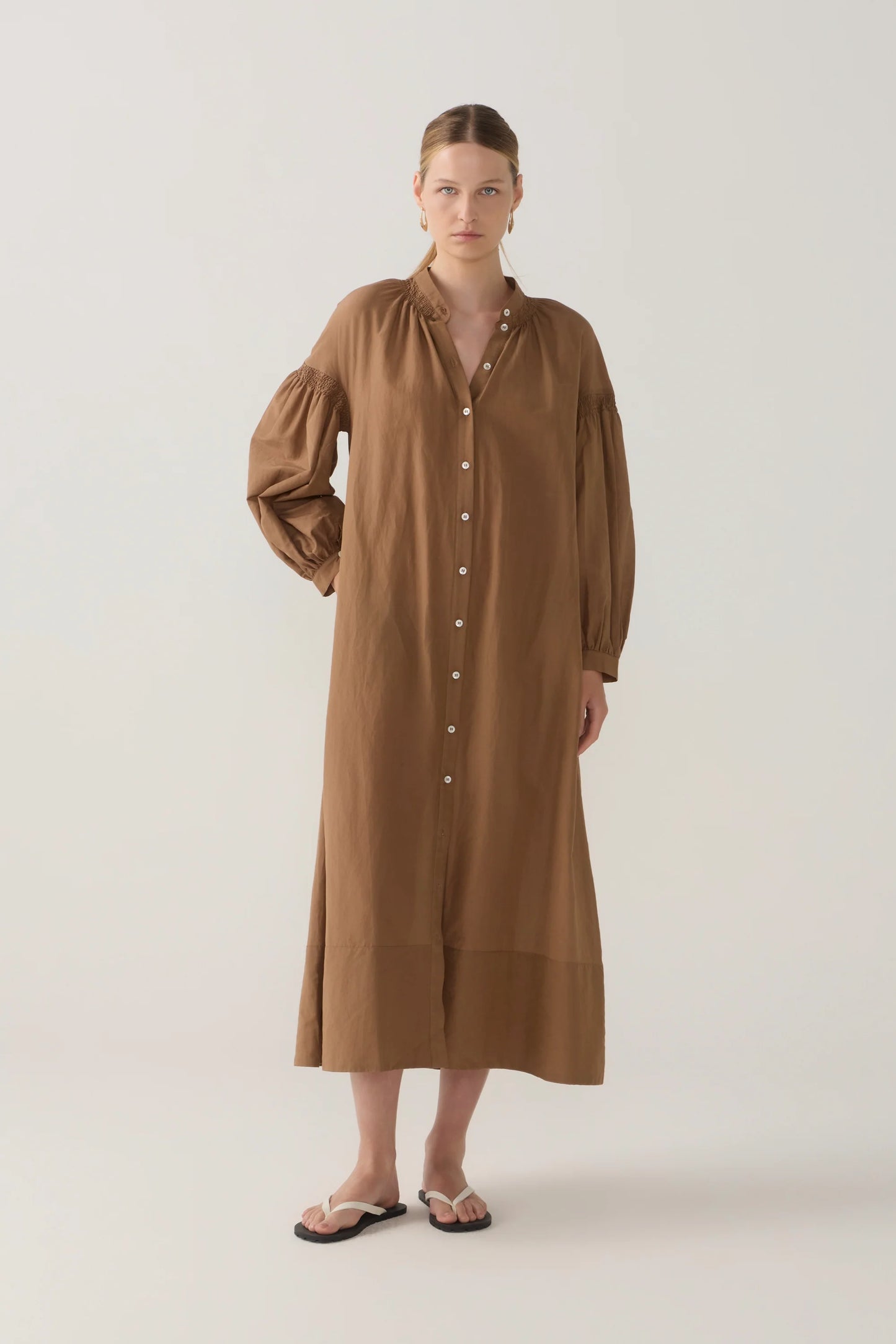 Leilani Dress | Chestnut Cotton Silk