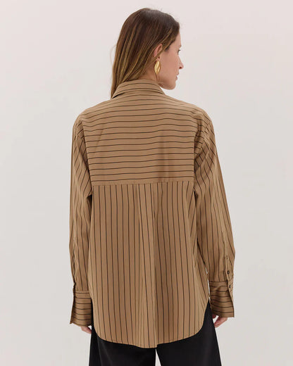 The Classic Shirt | Coffee & Black Stripe
