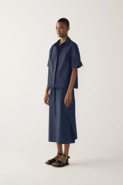 Pixie Shirt in Navy Poplin