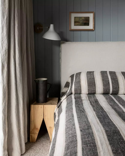 'Enzo' Stripe Linen Bedcover