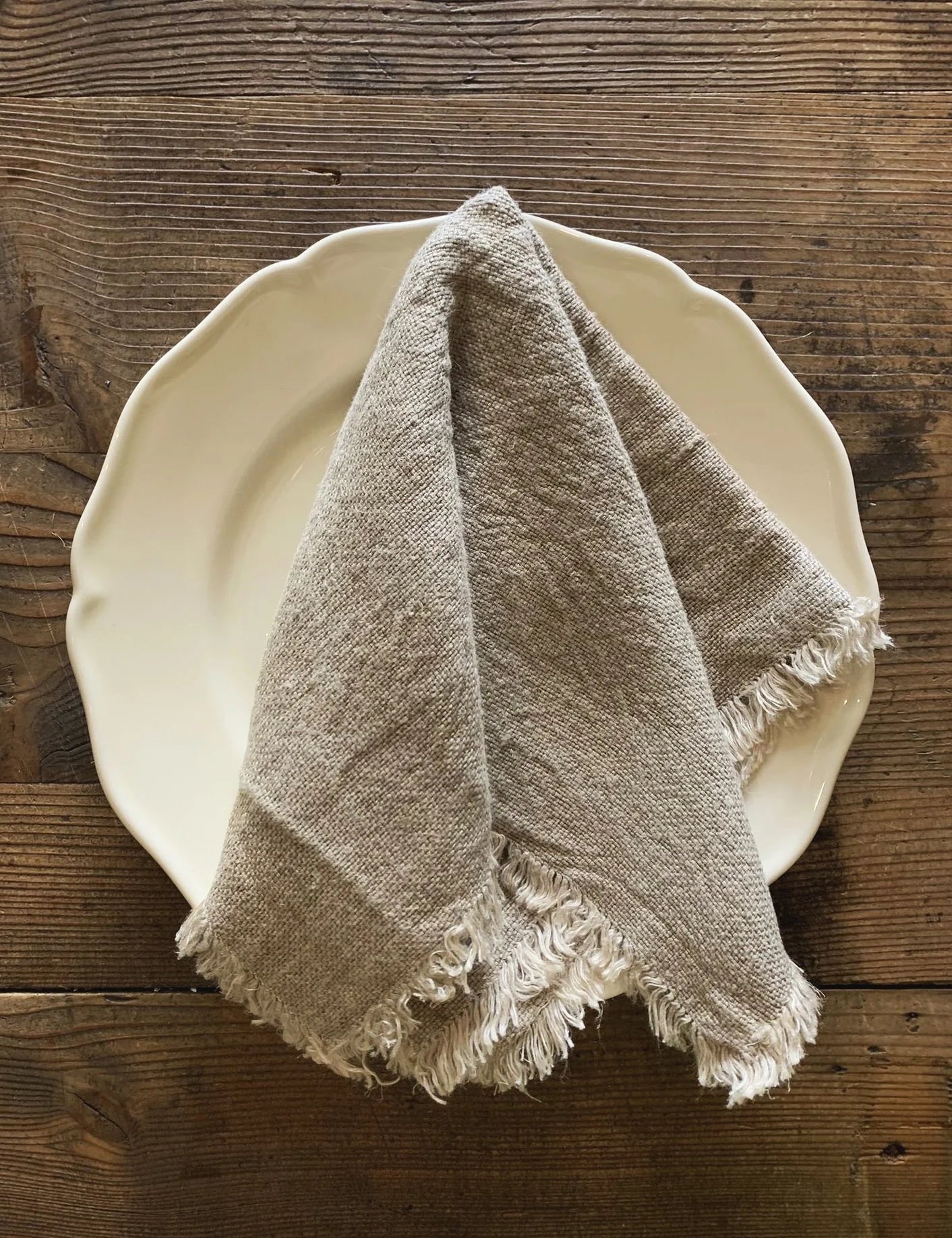 Italian Linen Heirloom Napkin w. Fringe