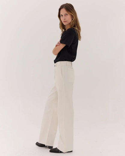 The Wide Leg Denim Jean in Natural