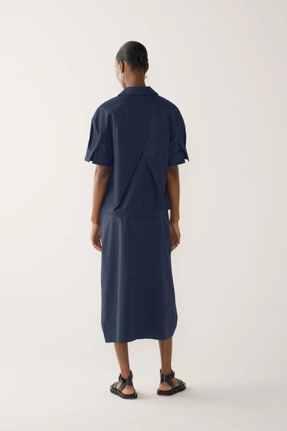 Pixie Shirt in Navy Poplin