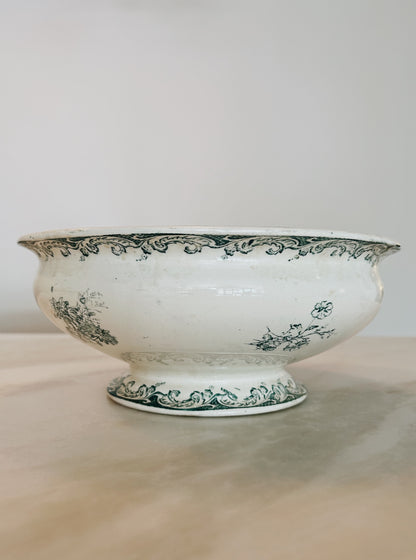 Antique French Ceramic Salad Bowl