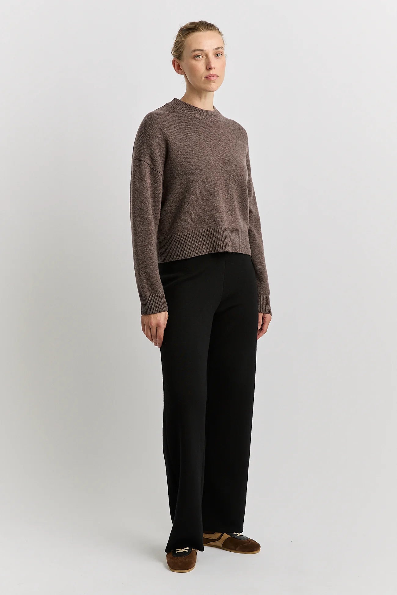 The Drop Shoulder Crew Jumper | Mocha