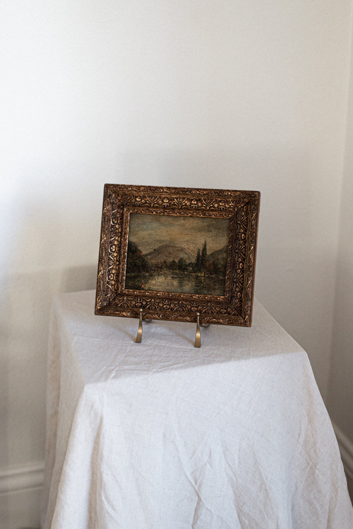Antique Welsh Artwork in ornate frame