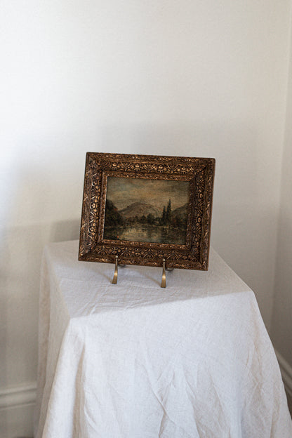 Antique Welsh Artwork in ornate frame