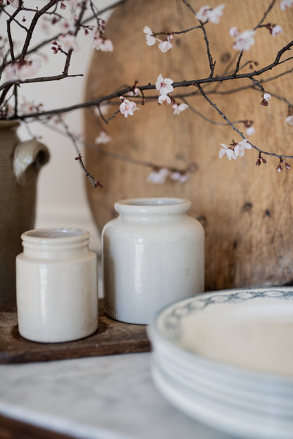 Antique European Petite Stoneware Pots | Sets of 2