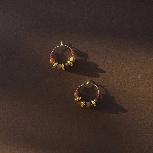 Jasper Hoop Earrings