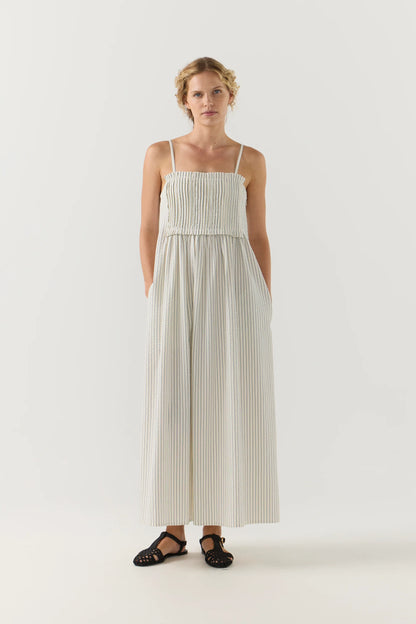 Sloane Dress in Basil Stripe Seersucker