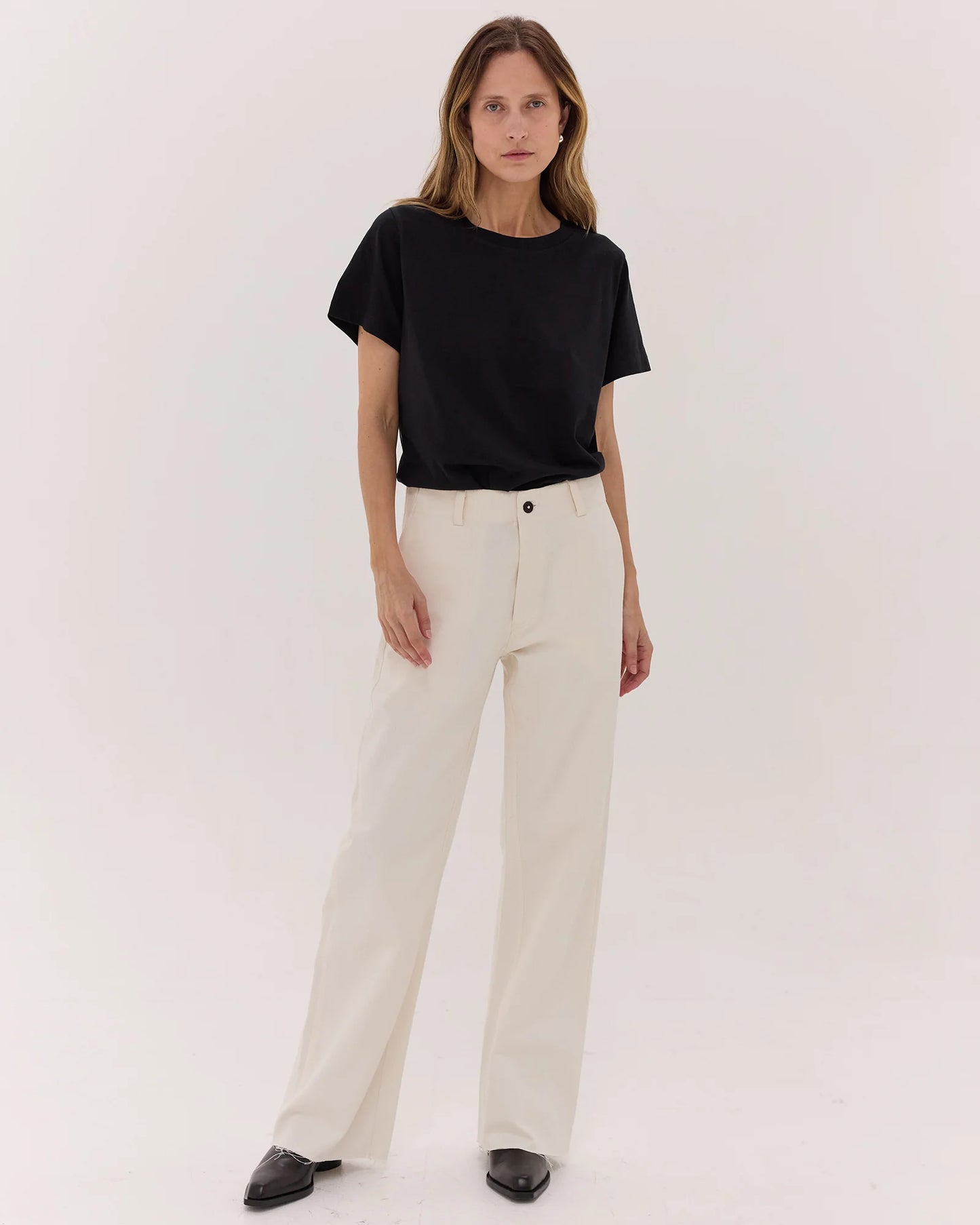 The Wide Leg Denim Jean in Natural