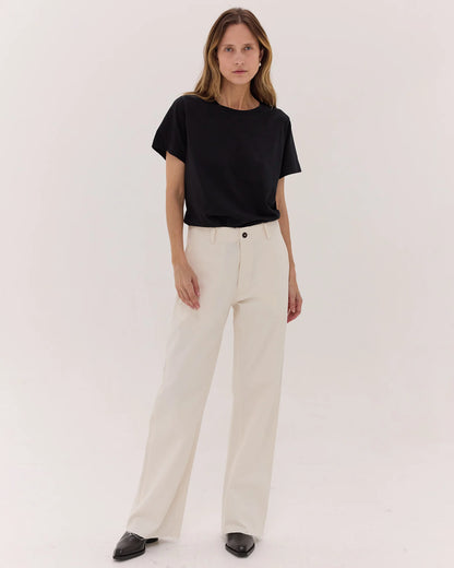 The Wide Leg Denim Jean in Natural