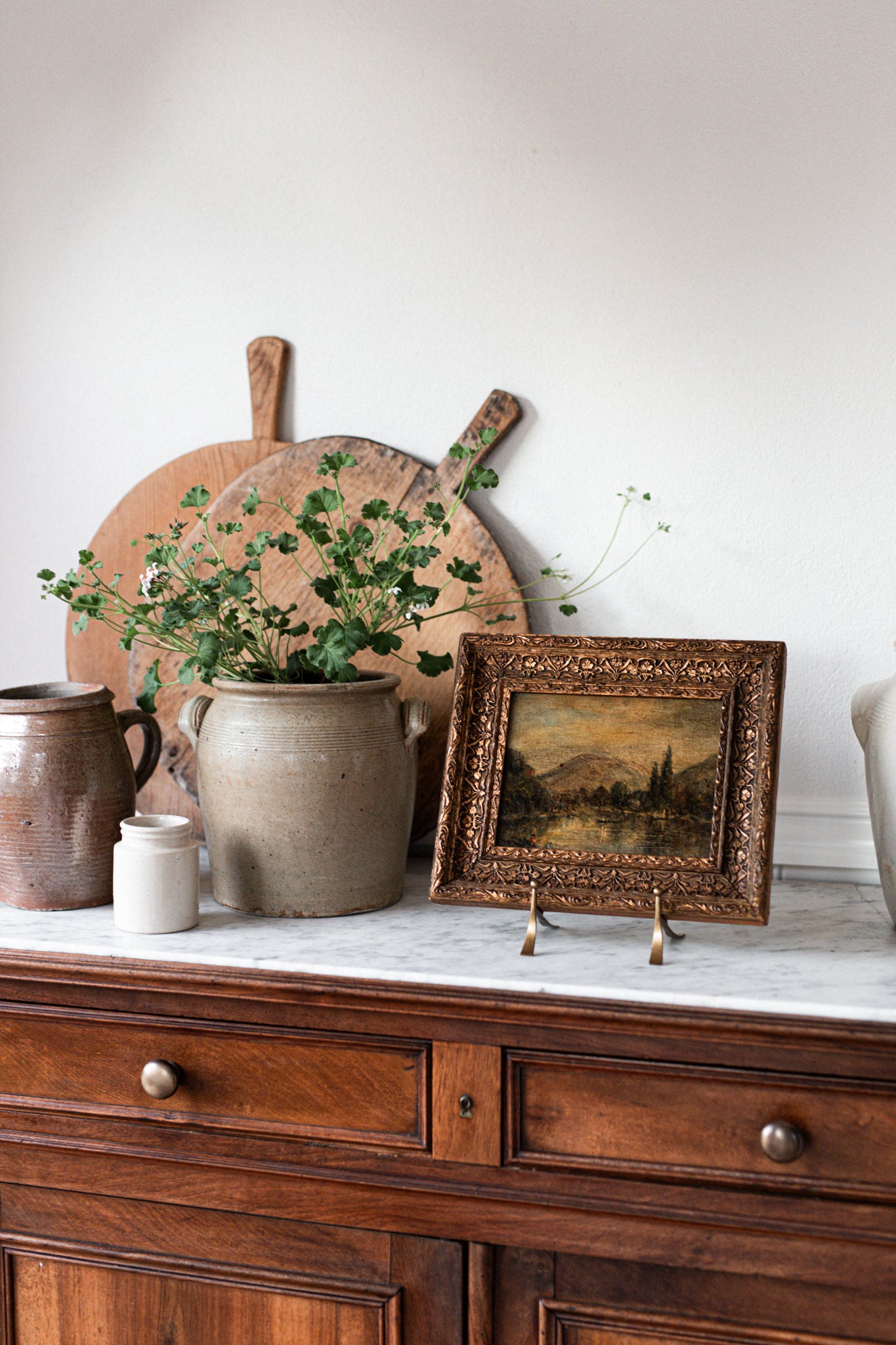 Antique Welsh Artwork in ornate frame
