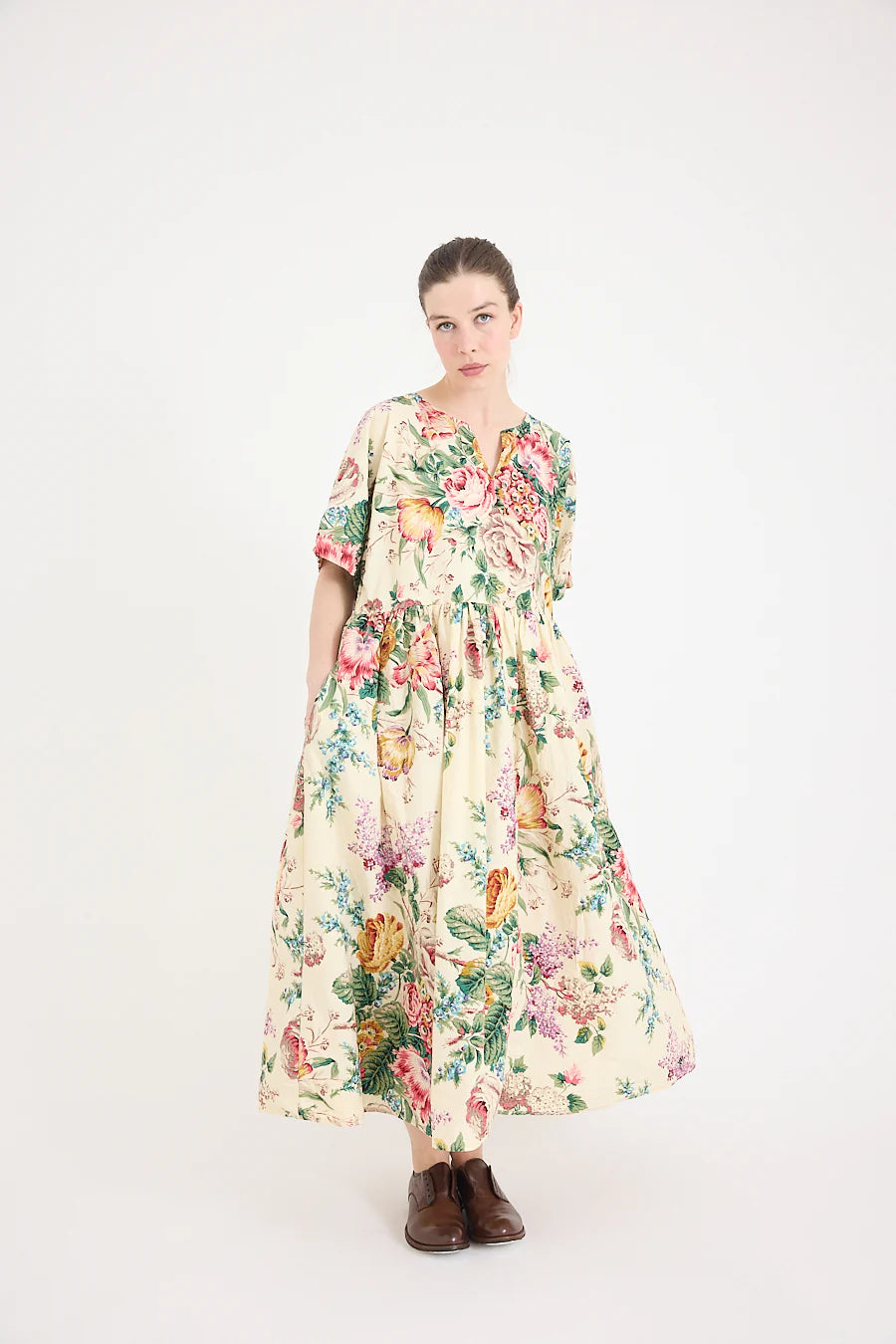 Paloma Dress in Cotton | Bouquet Print