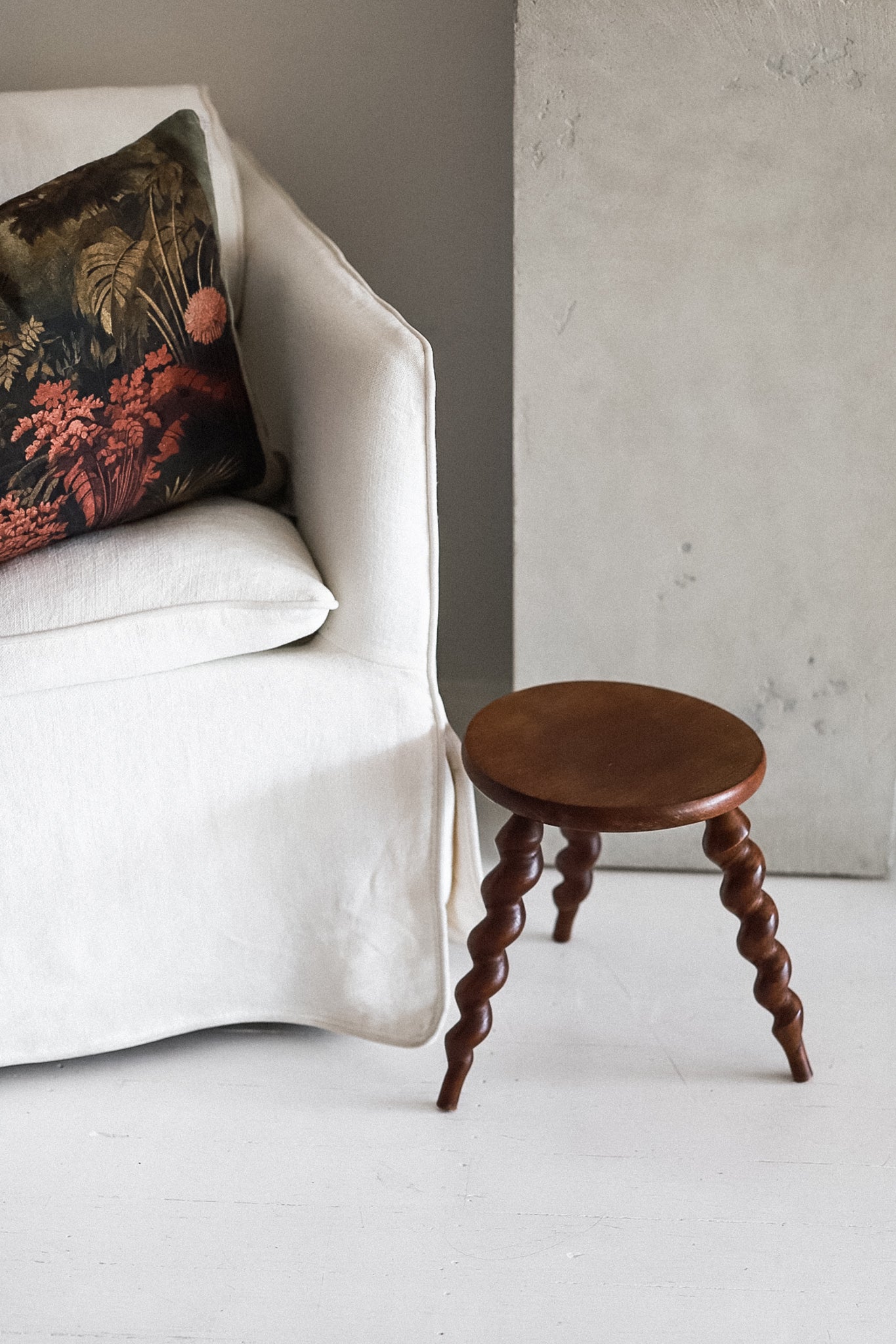 Antique French Barley Twist Stool