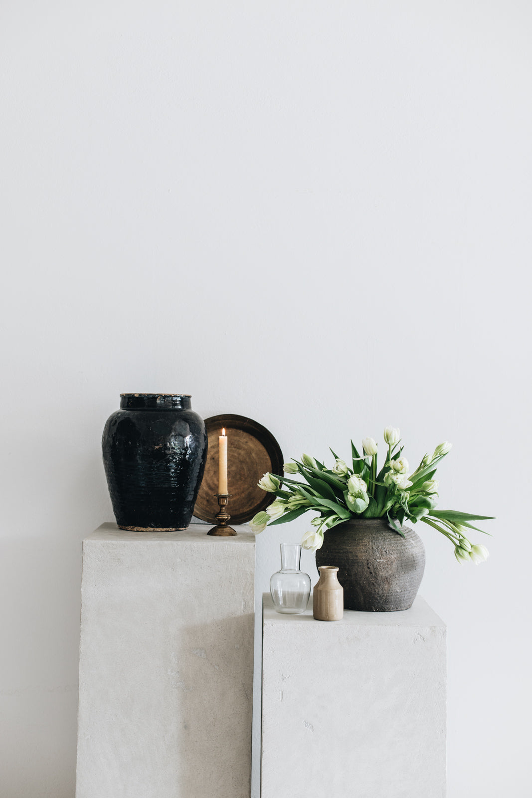 Vintage Black Vessel Pot