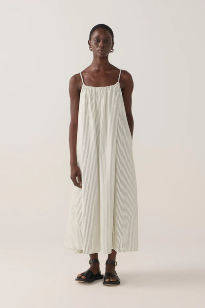 The Maddie Dress | Basil Strip Seersucker
