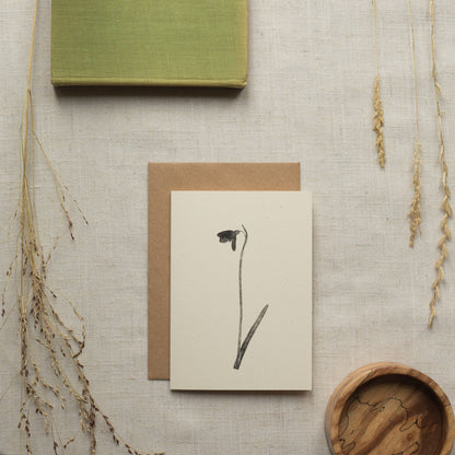 Snowdrop Greeting Card A6 Recycled Card 