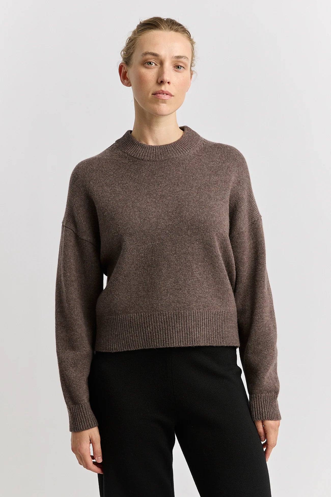 The Drop Shoulder Crew Jumper | Mocha