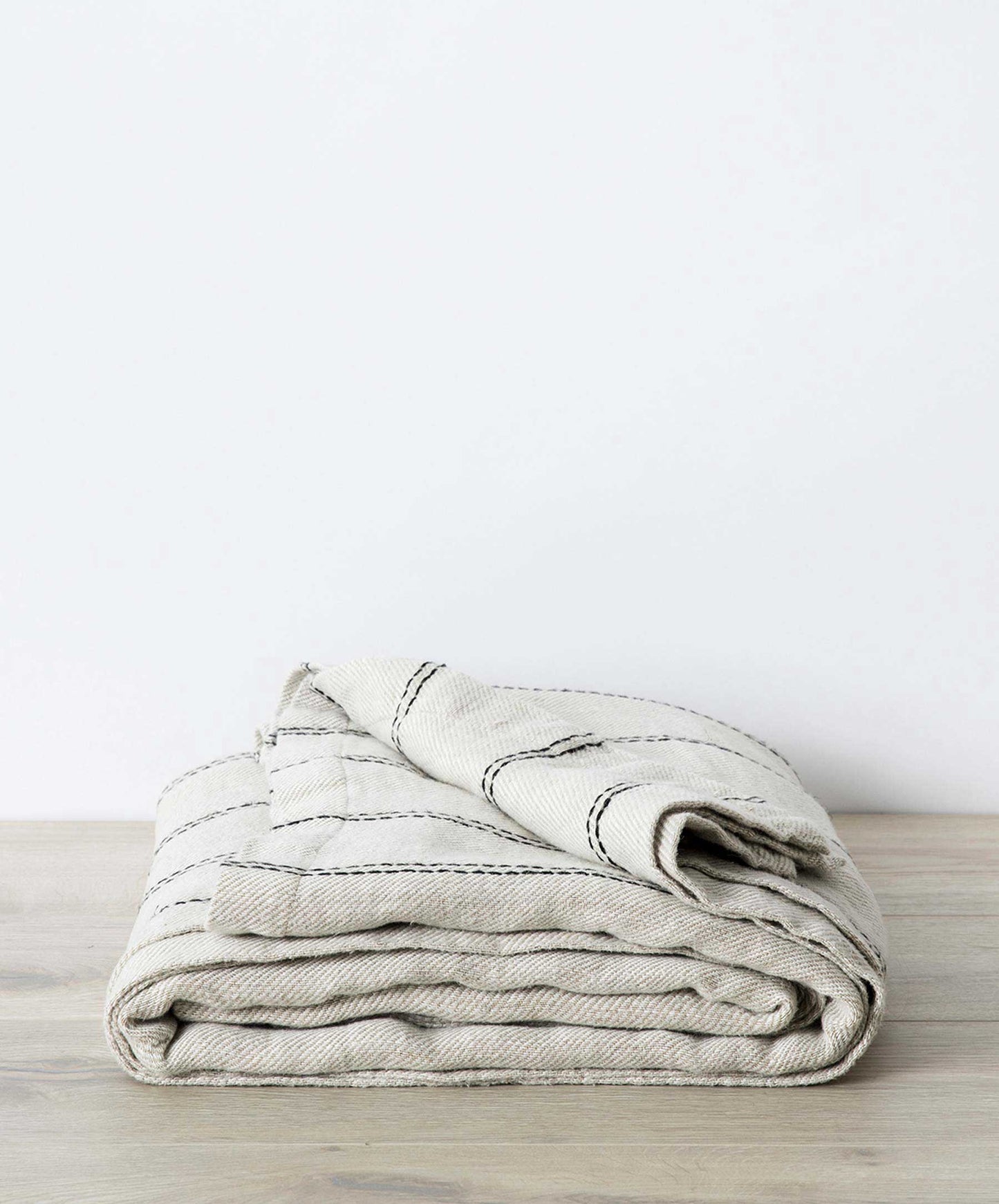'Ana' Stripe Linen Bedcover