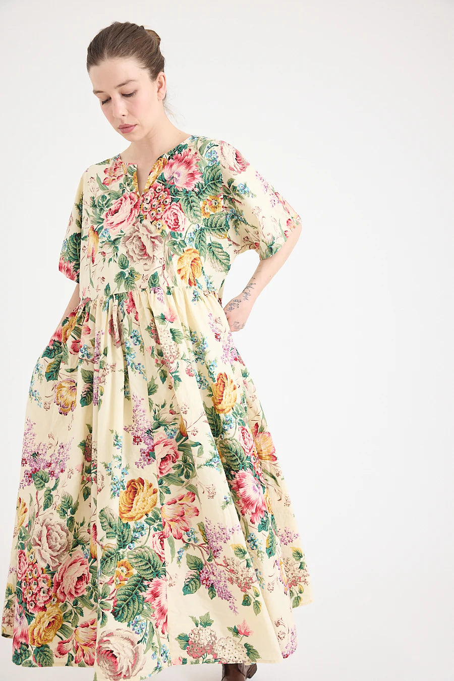 Paloma Dress in Cotton | Bouquet Print