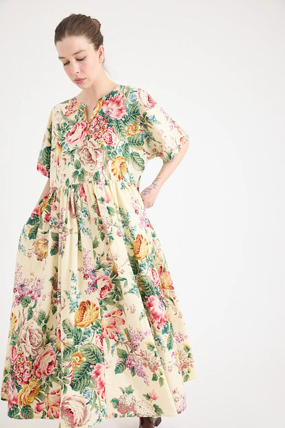 Paloma Dress in Cotton | Bouquet Print