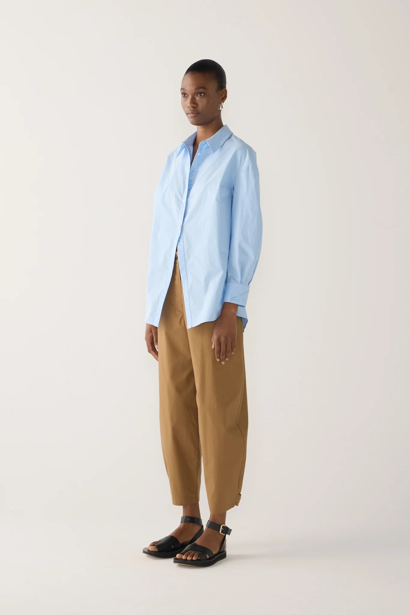 Edith Pant in Cocoa Cotton Tencel