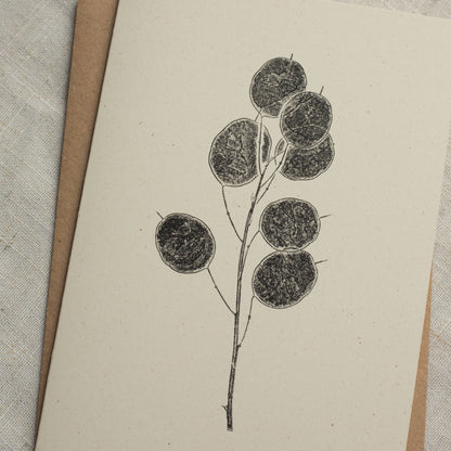 Honesty Pods Floral Greeting Card A6 Recycled Card 