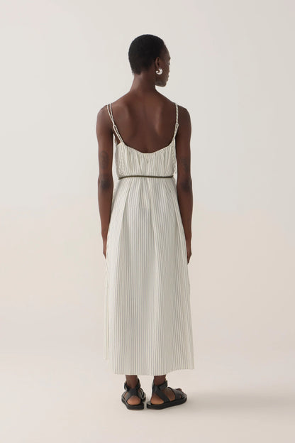 The Maddie Dress | Basil Strip Seersucker