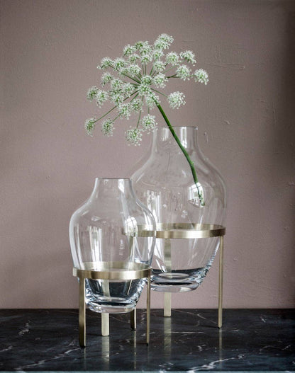 Lovely Glass Vase w/ Brass Stand