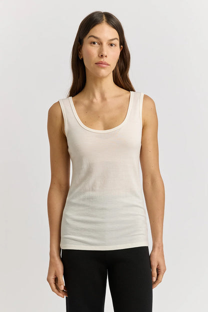 The Scoop Merino Tank | Warm White
