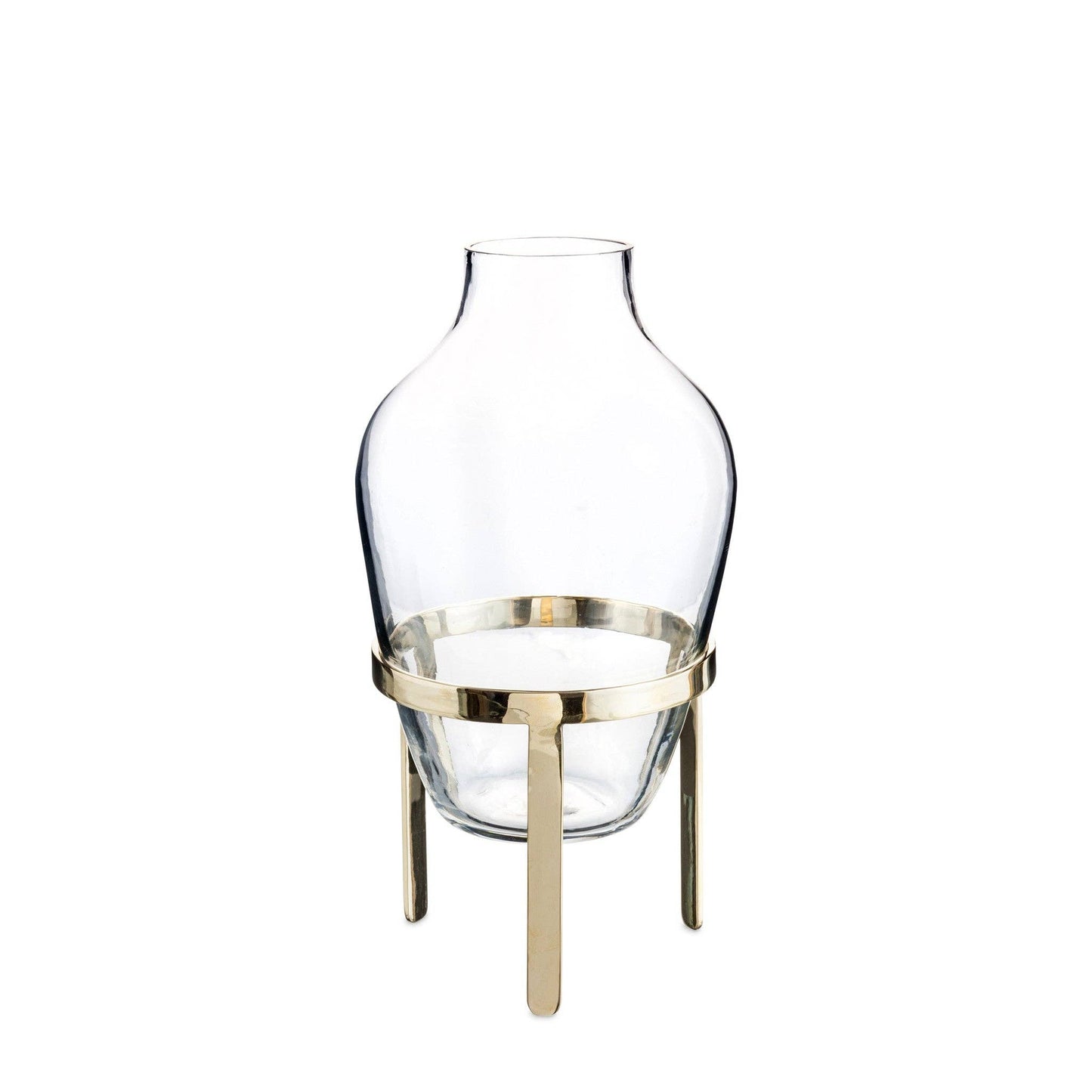 Lovely Glass Vase w/ Brass Stand