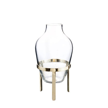 Lovely Glass Vase w/ Brass Stand