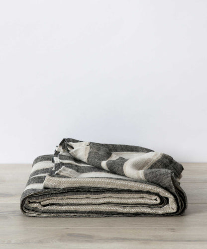 'Enzo' Stripe Linen Bedcover