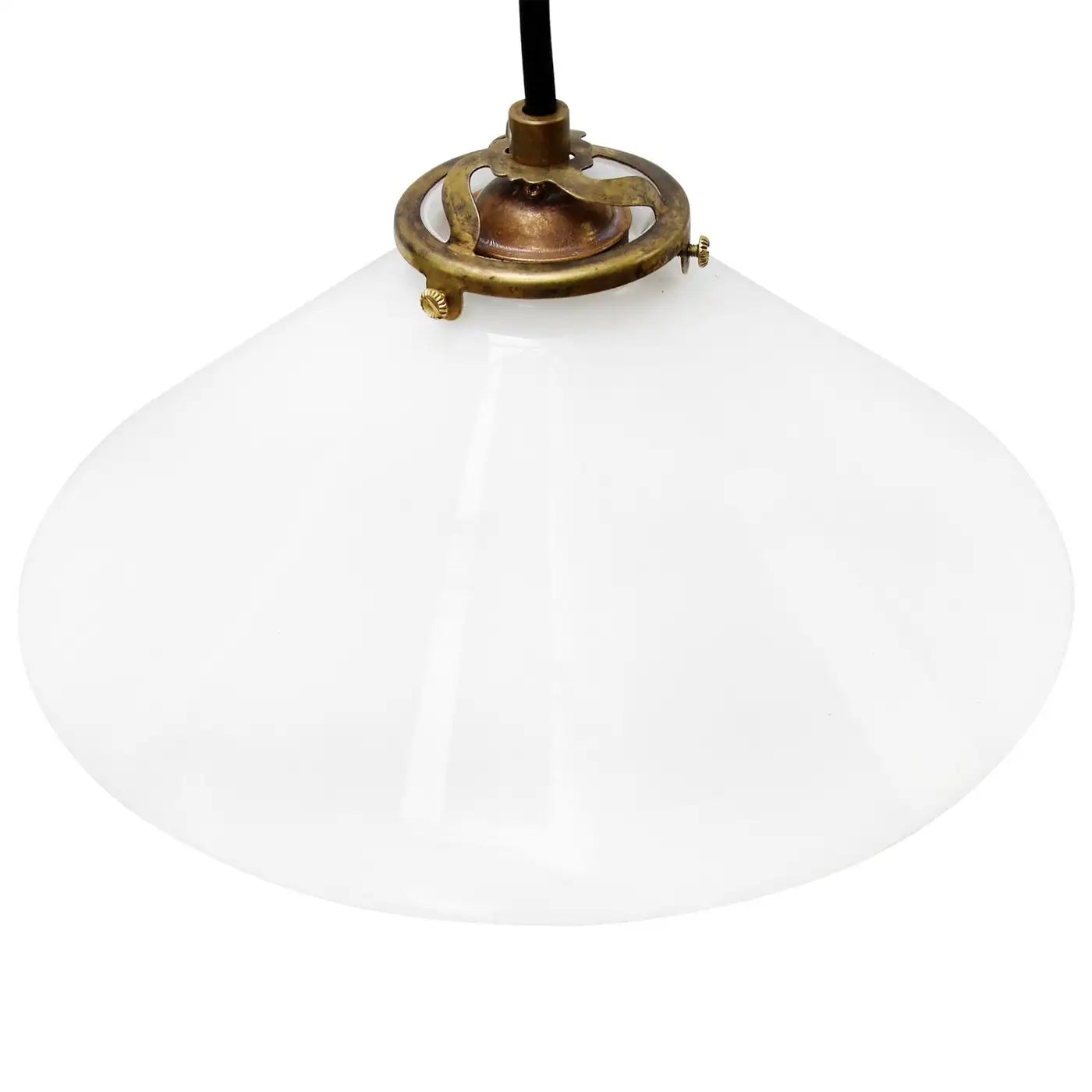 Vintage French Brass Milk Shade