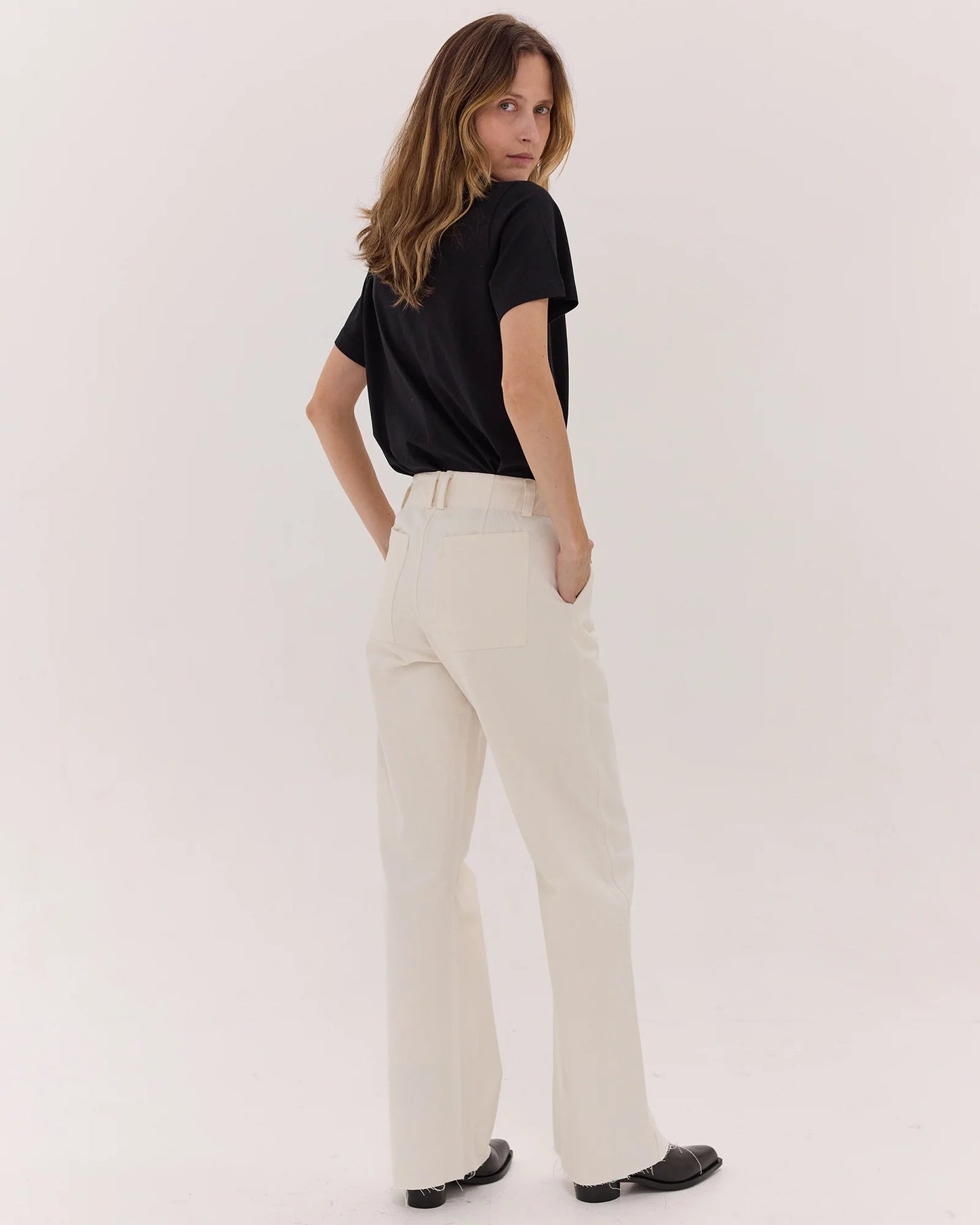 The Wide Leg Denim Jean in Natural