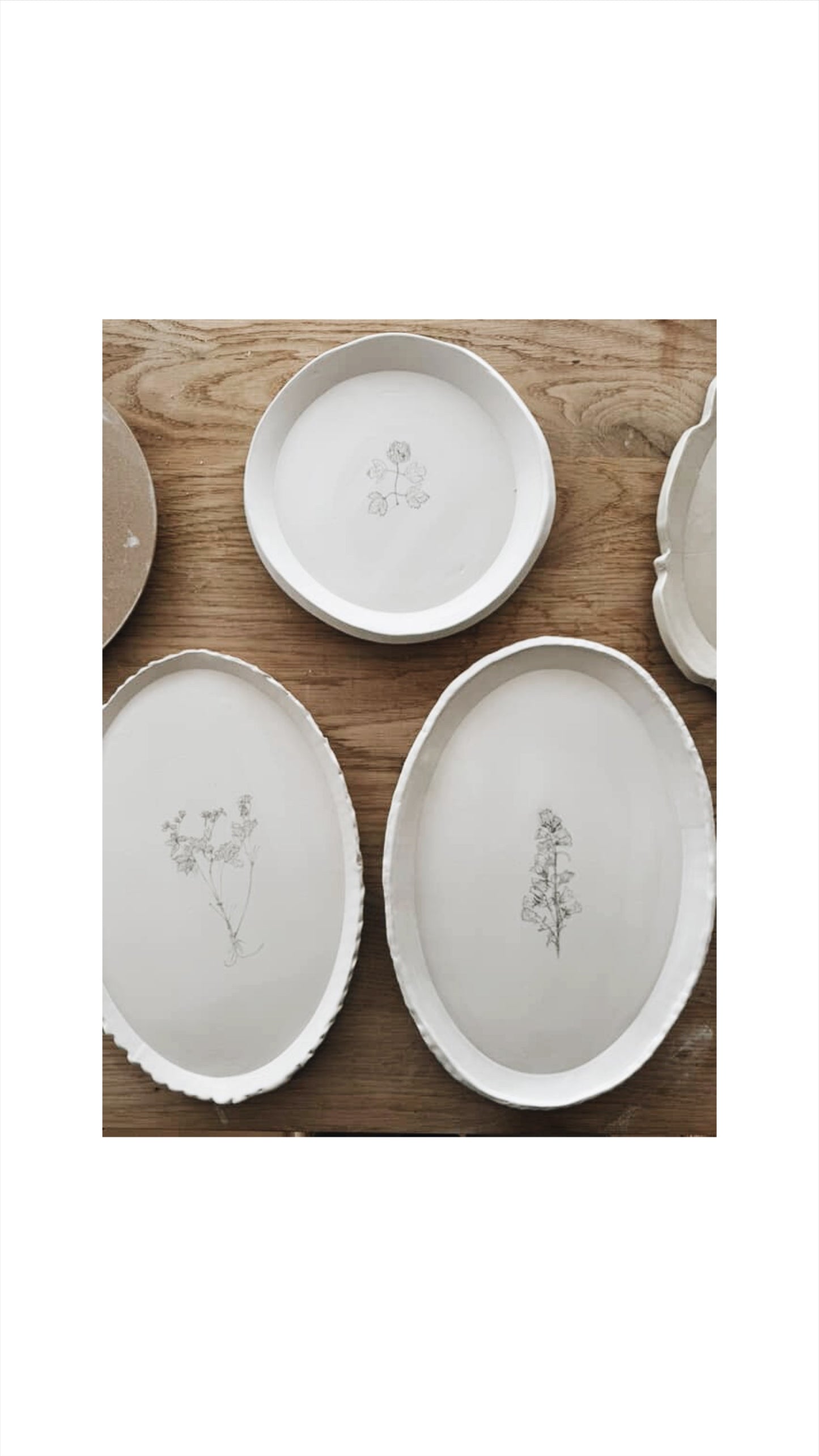 Collectible Handbuilt Oval Plate | botanical N.1