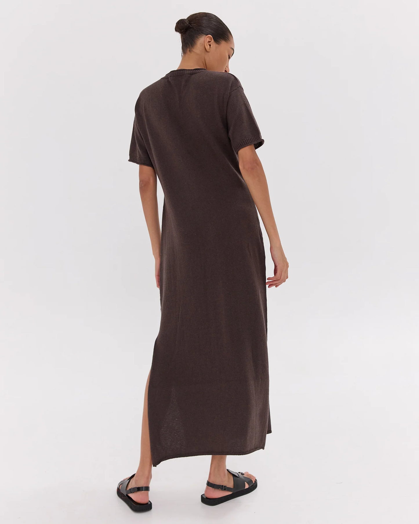 The Knit Tee Dress in Brazil Nut