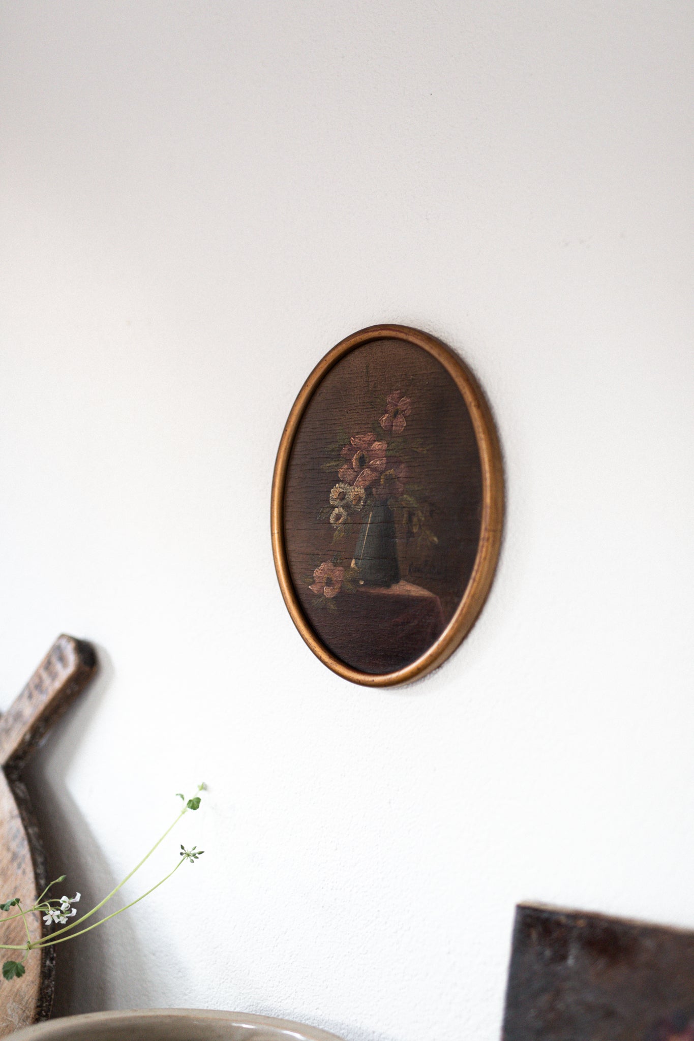 A Rare Pair of Antique Dutch Artworks in Oval frames | Set of 2