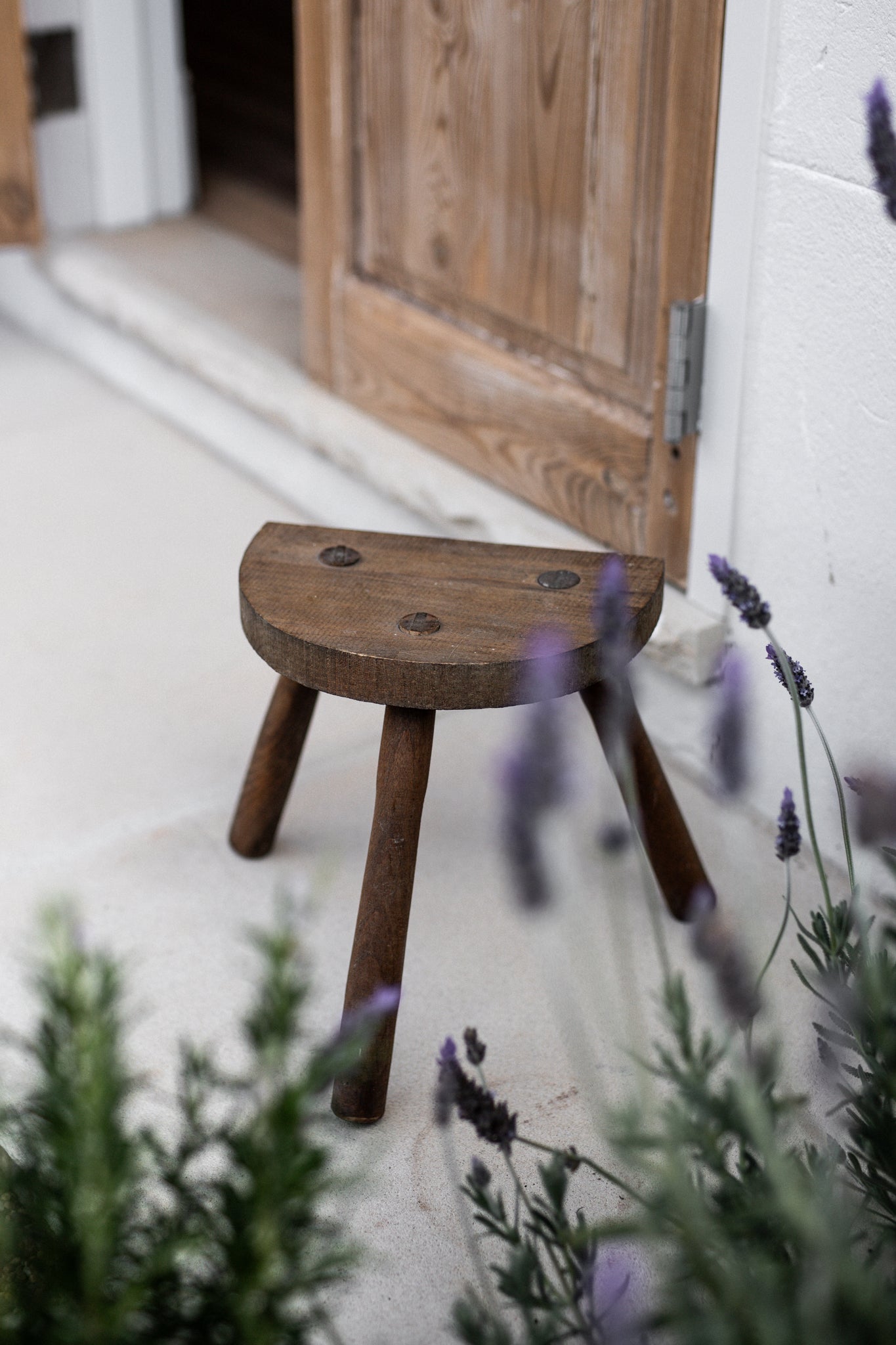 Antique French Rustic Milking Stool