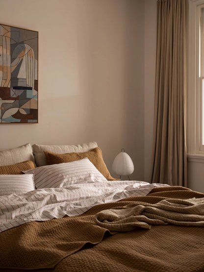Pure Cotton Quilt Coverlet in Brûlée Caramel | double size