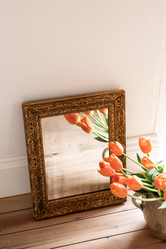 Antique 19th century mirror with gold frame