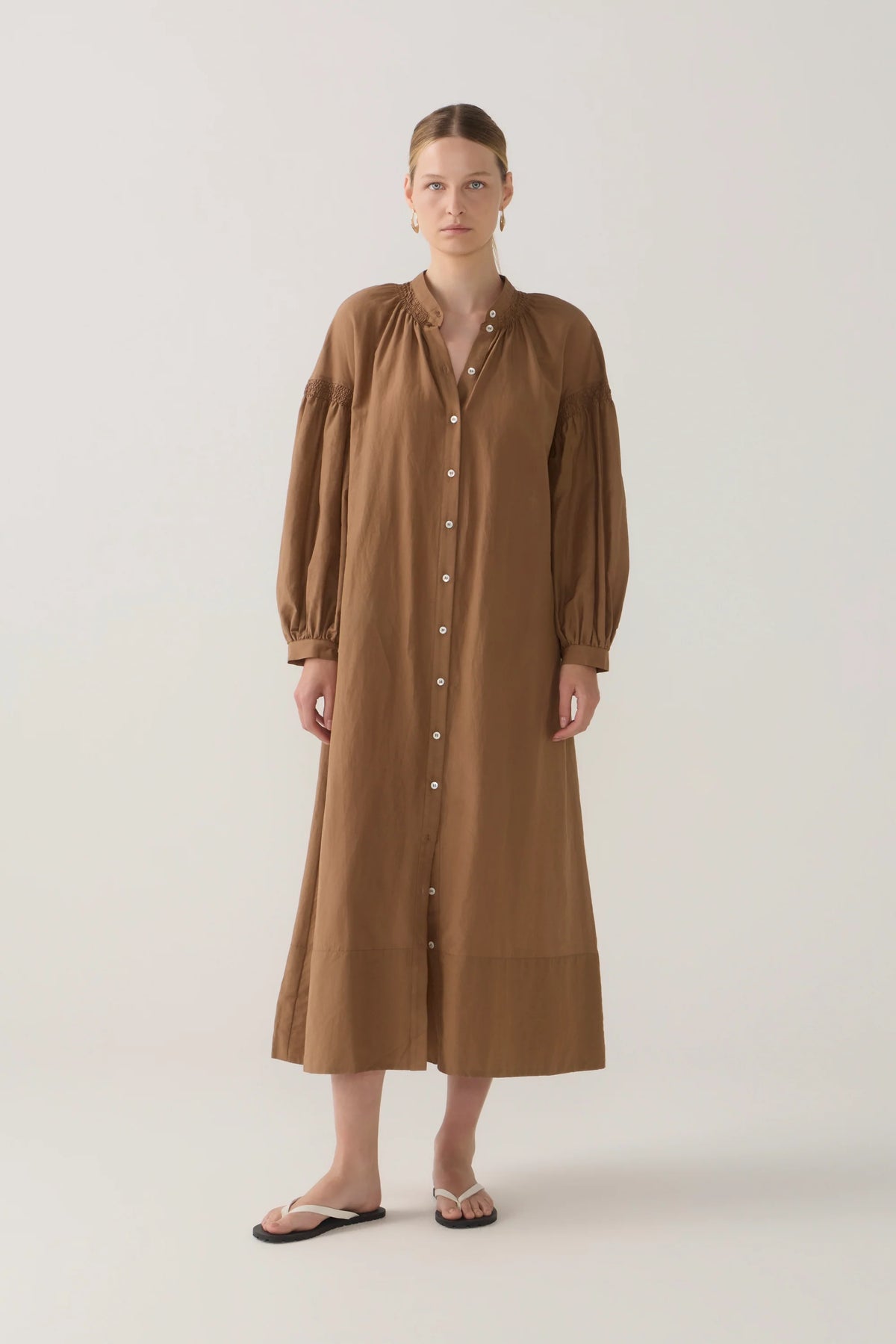 Leilani Dress | Chestnut Cotton Silk
