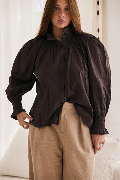 The Smock Blouse in Chocolate