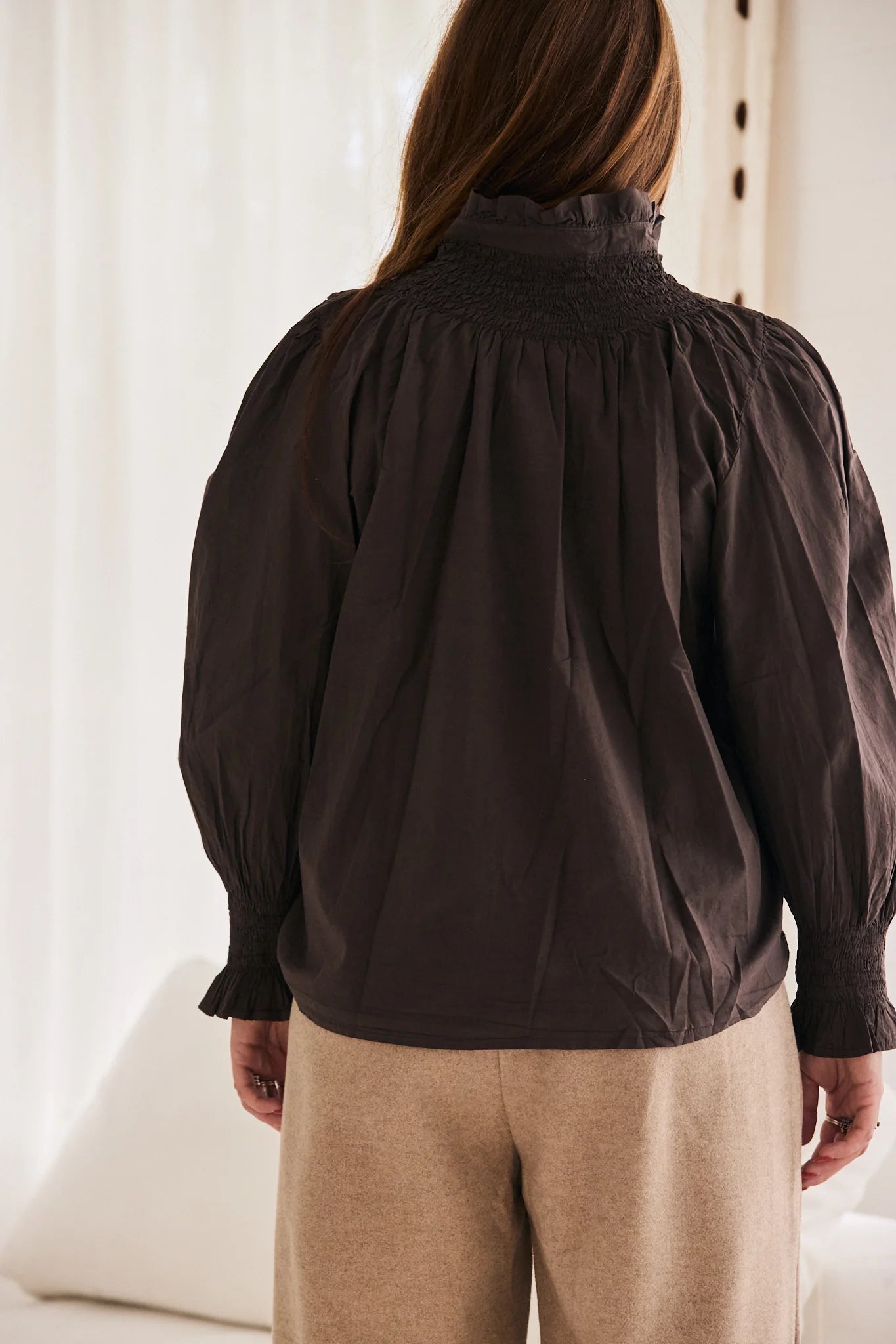 The Smock Blouse in Chocolate